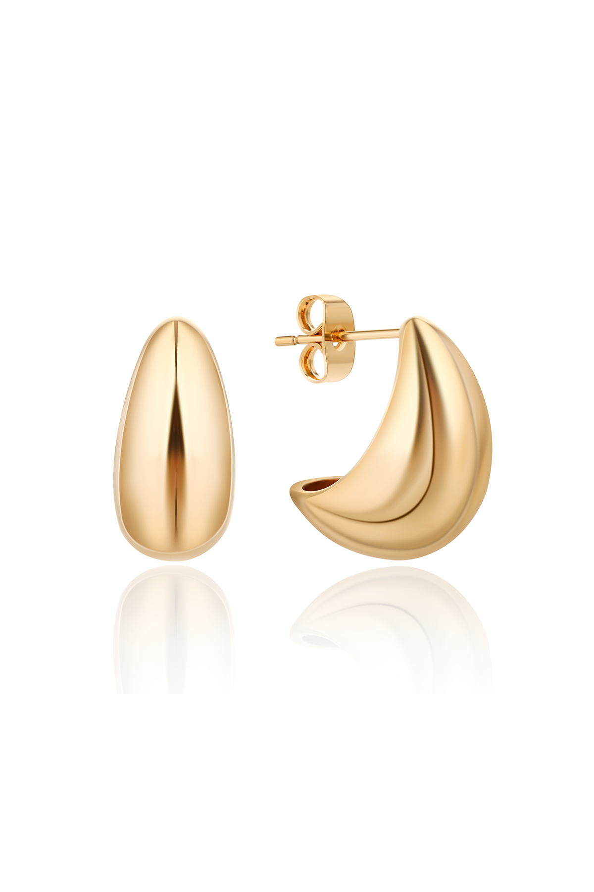 Banana half-hoop earrings, Gold