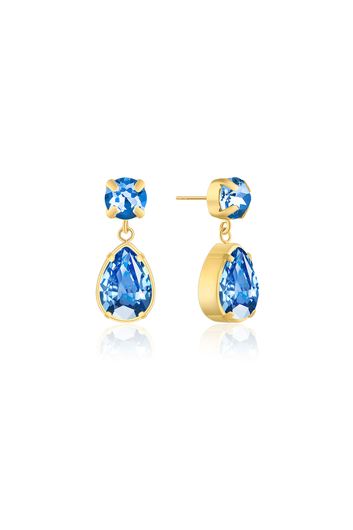 Billie Crystal earrings, Blue