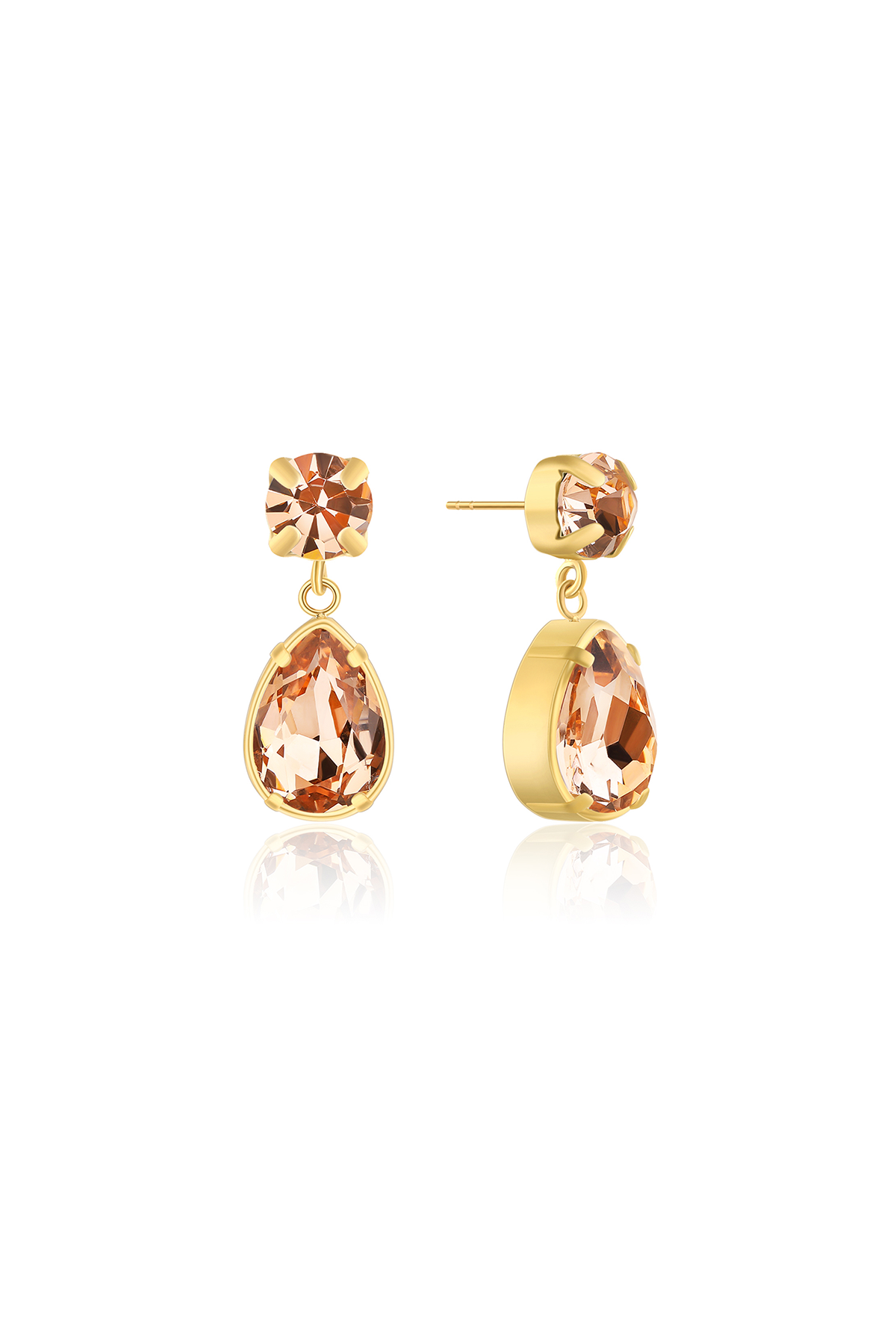 Billie Crystal earrings, Peach