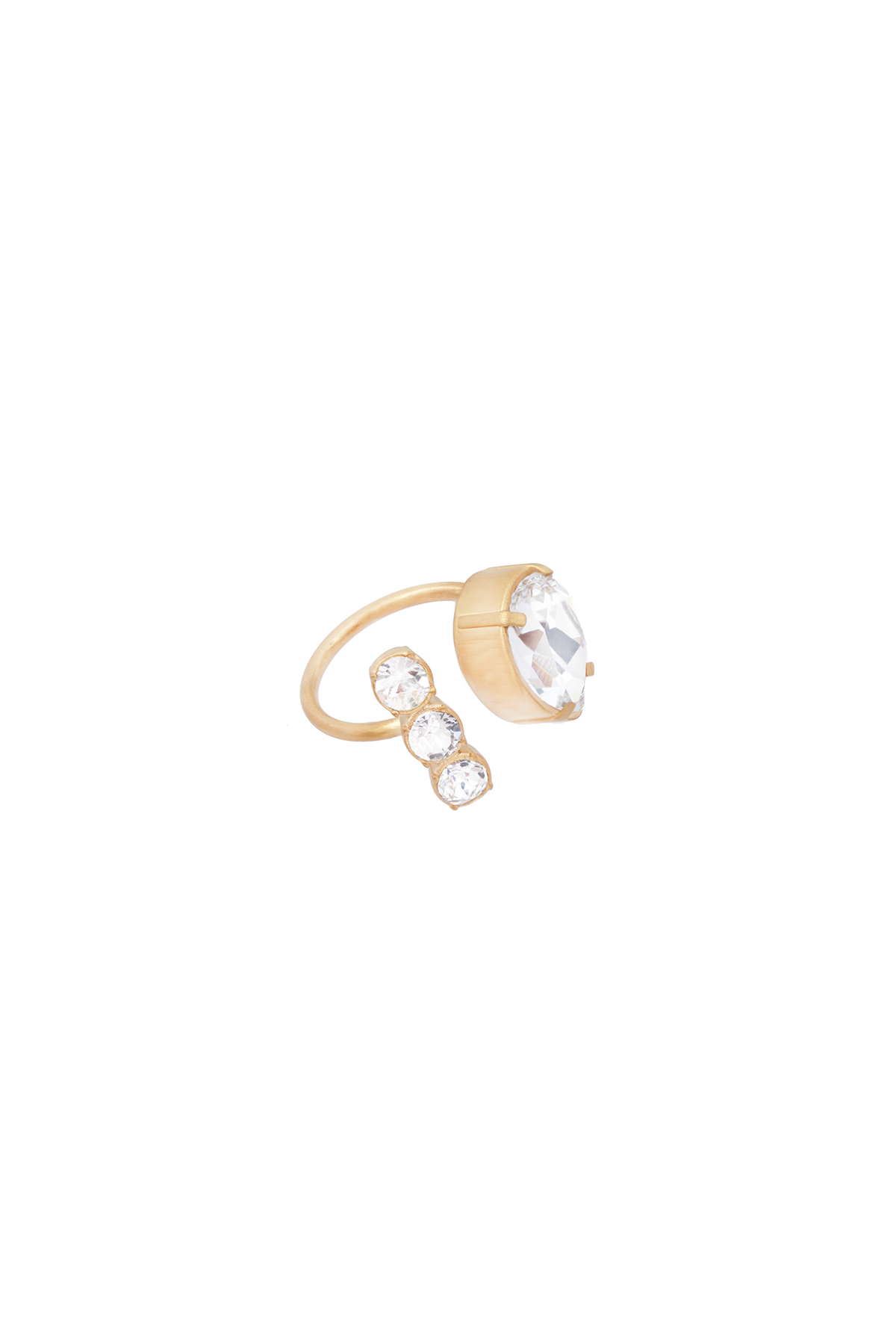 Billie double ring, Clear - Adjustable