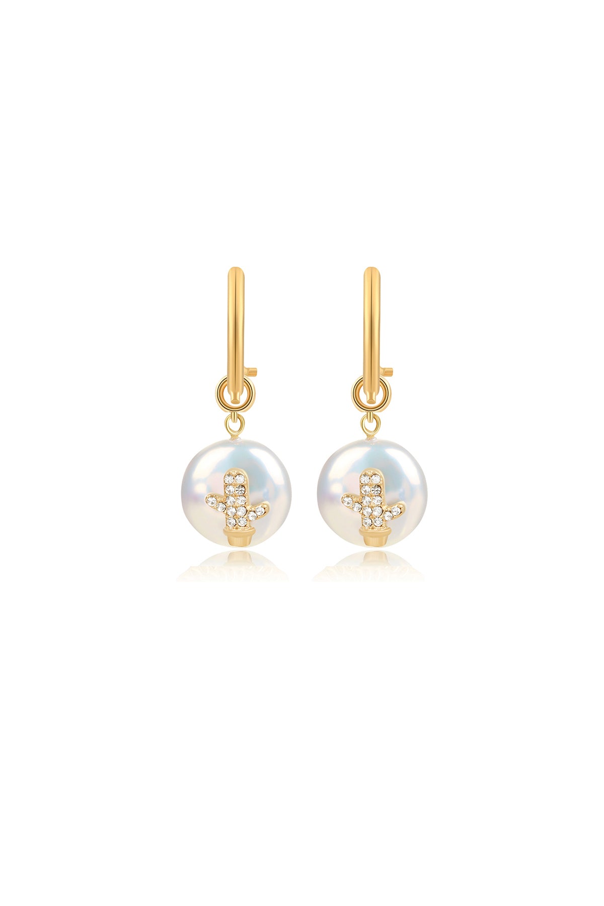 Cactus pearl earrings
