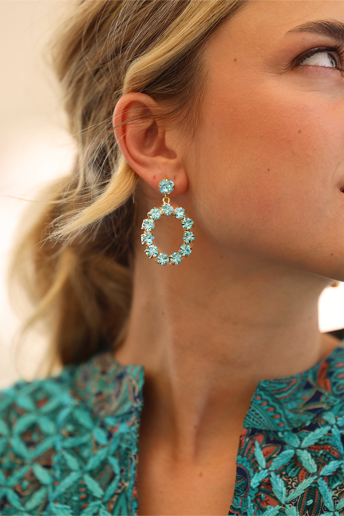 Camilla Swarovski earrings - Ocean blue