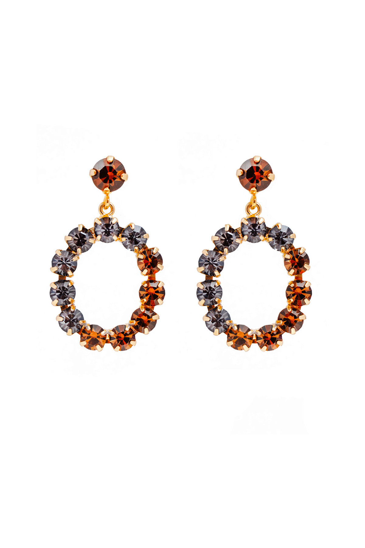 Camilla Swarovski earrings - Charcoal/Smokey quarts