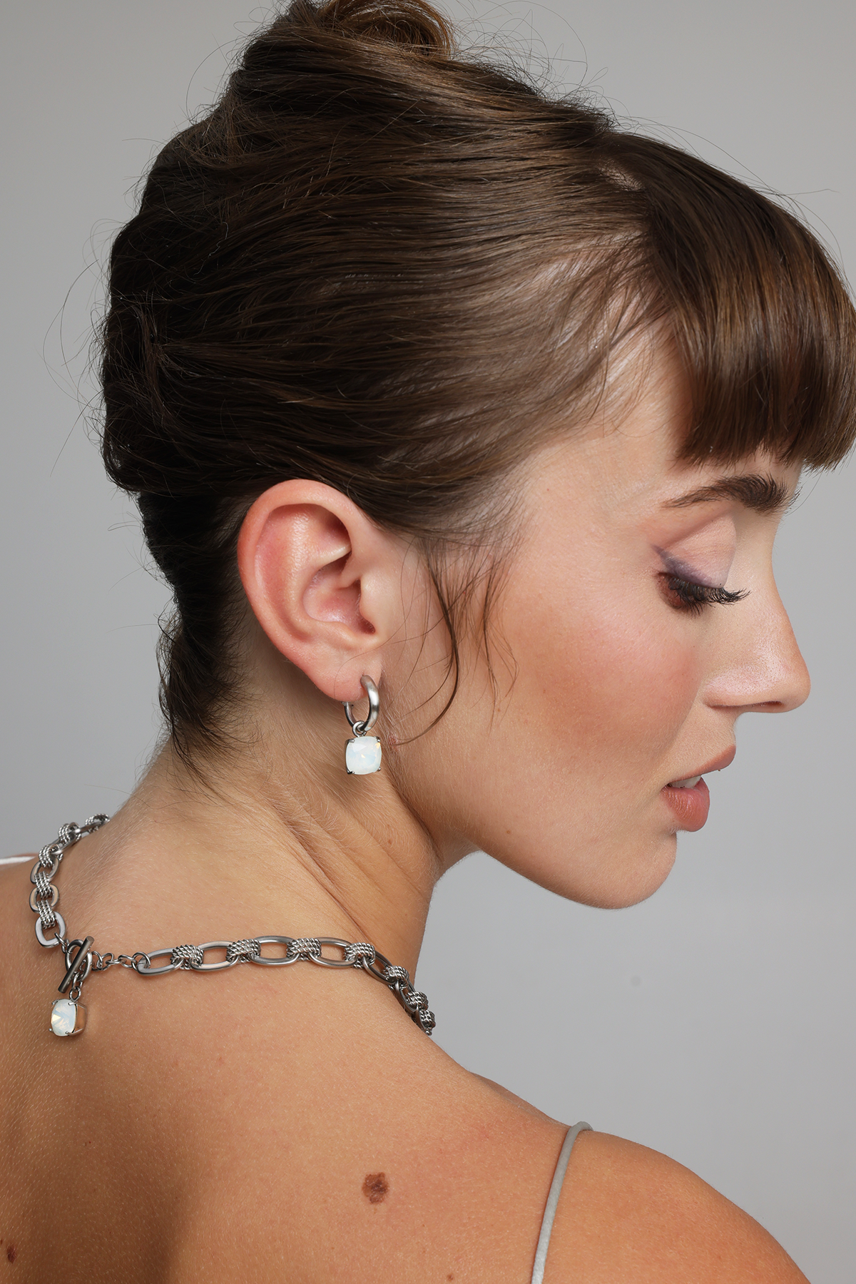 Carla Swarovski earrings - White opal