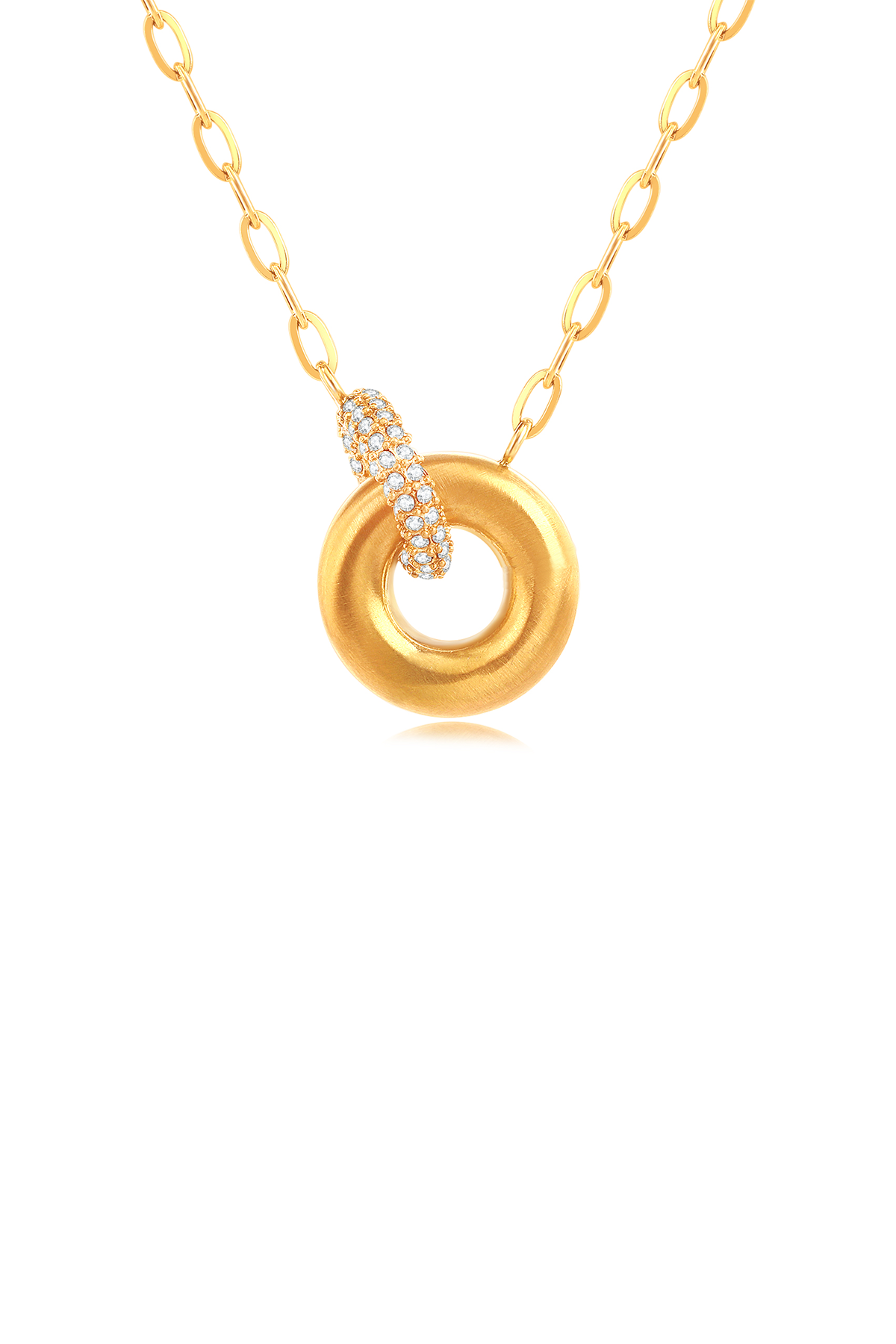 Jackie double hoop necklace, Gold