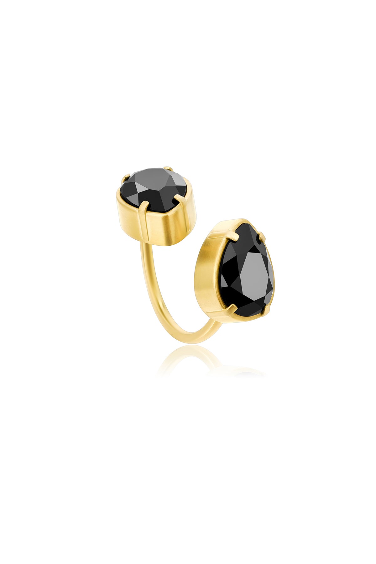 Elena Swarovski ring, Black - Adjustable
