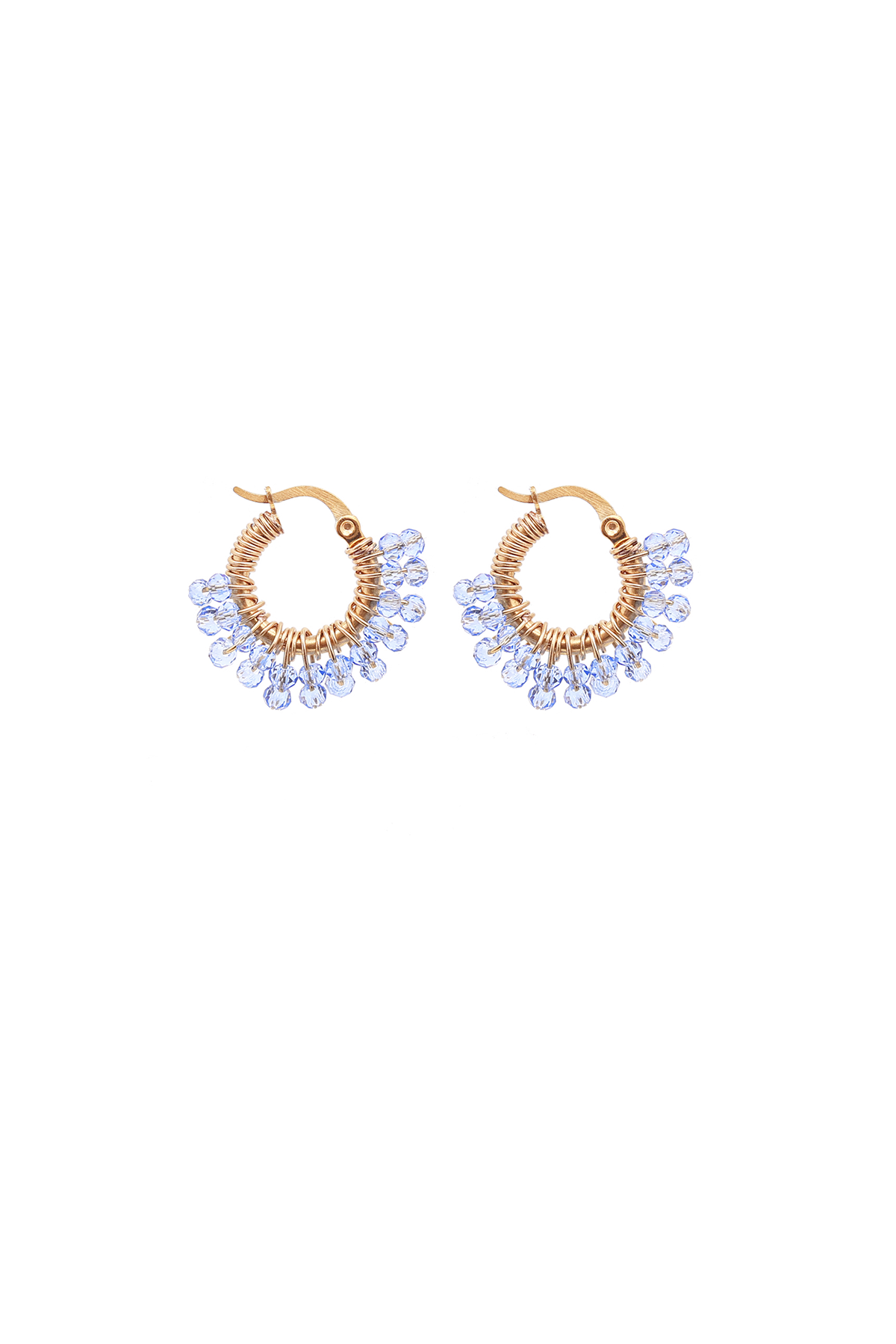 Tiny Glam loop earrings - Sky blue