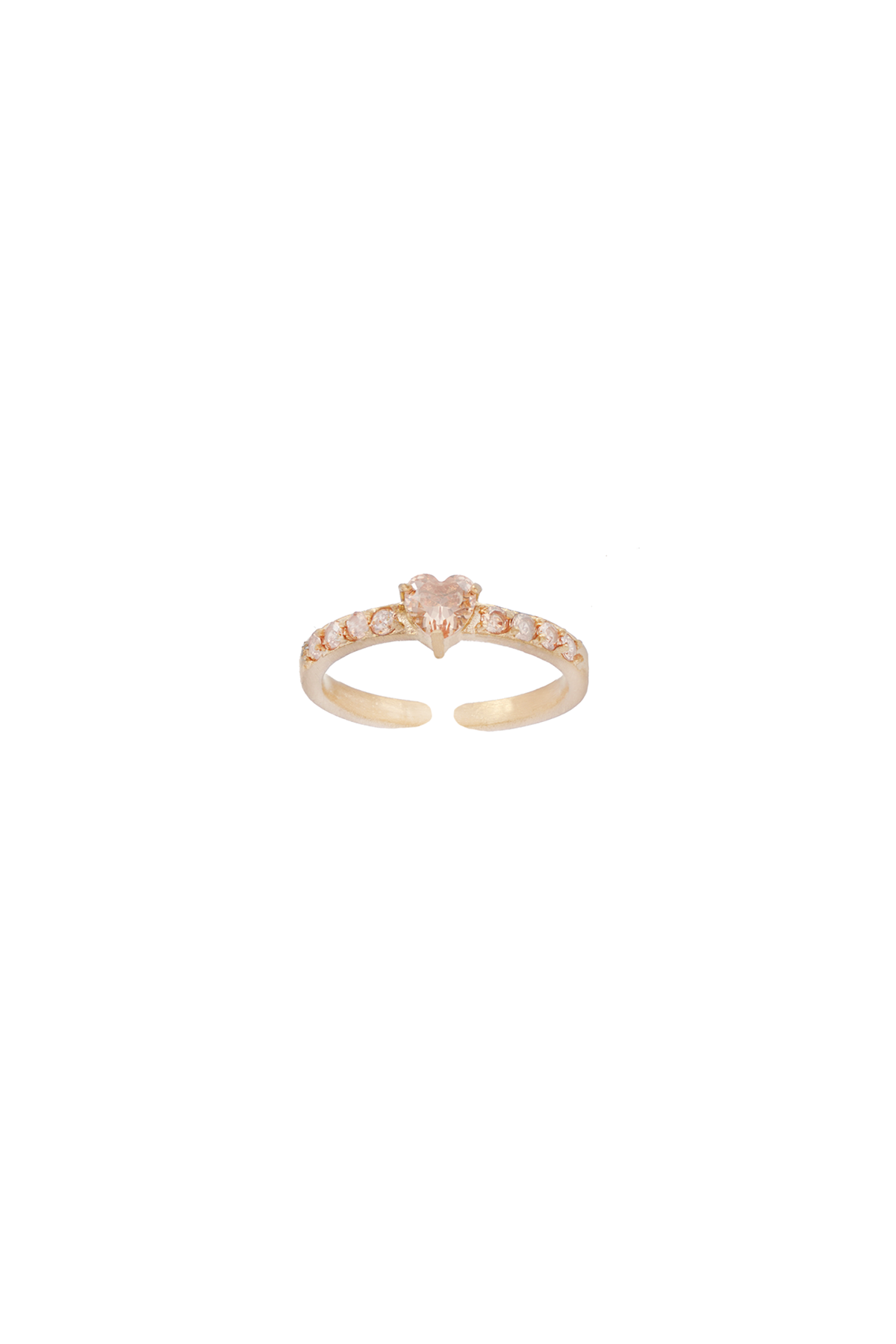 Heart ring, Peach - Adjustable