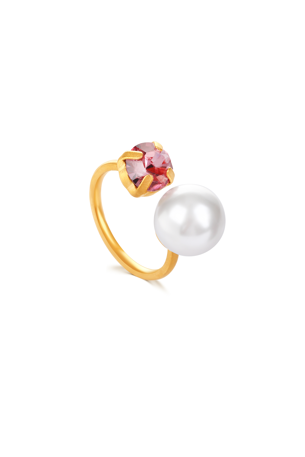 Ivy pearl ring, Pink - Adjustable