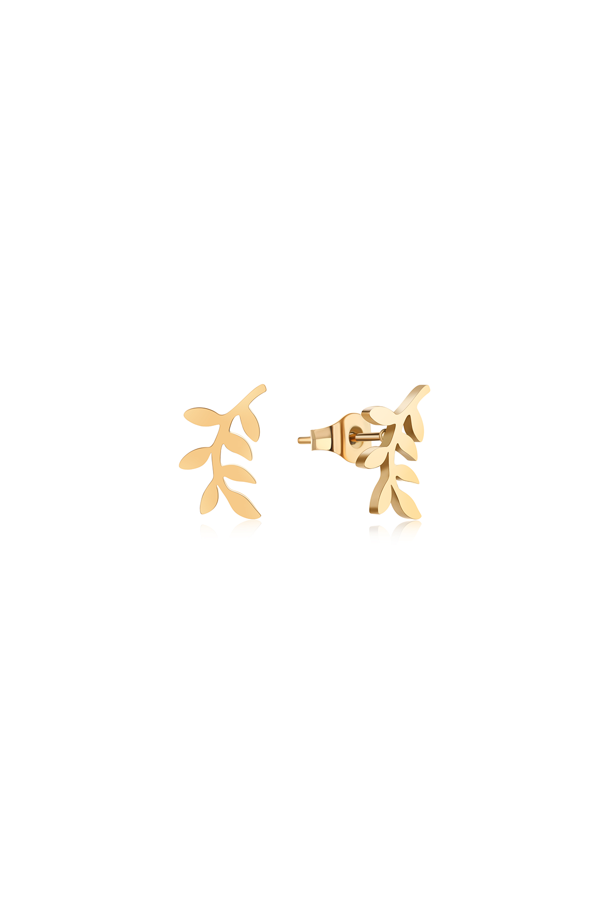 Leaf stud earrings
