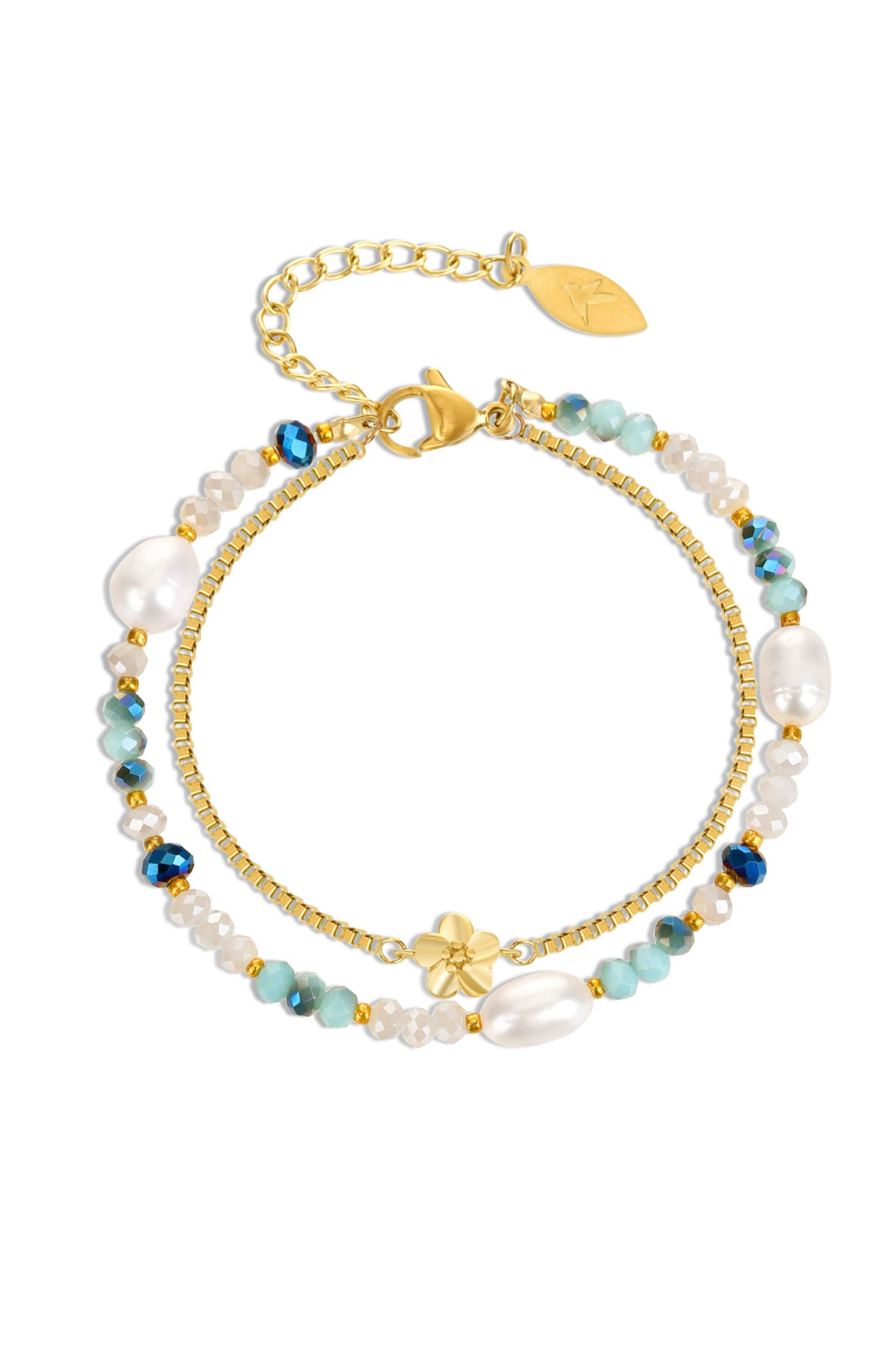 Pearl Flower double bracelet