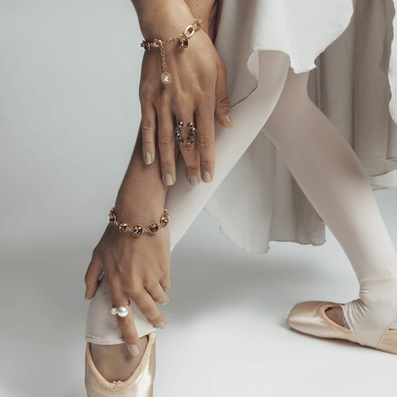 Carla Swarovski lux bracelet - Smokey quarts