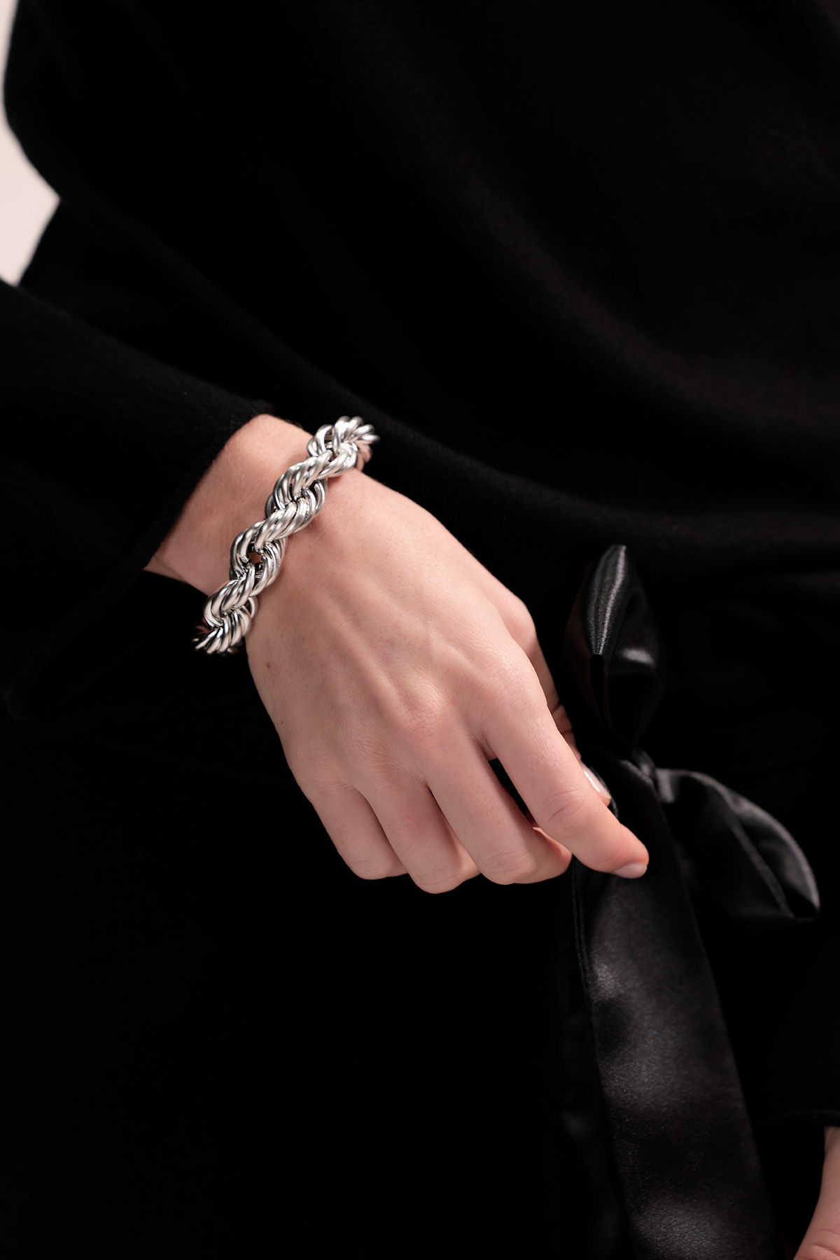 Chunky rope bracelet - Silver