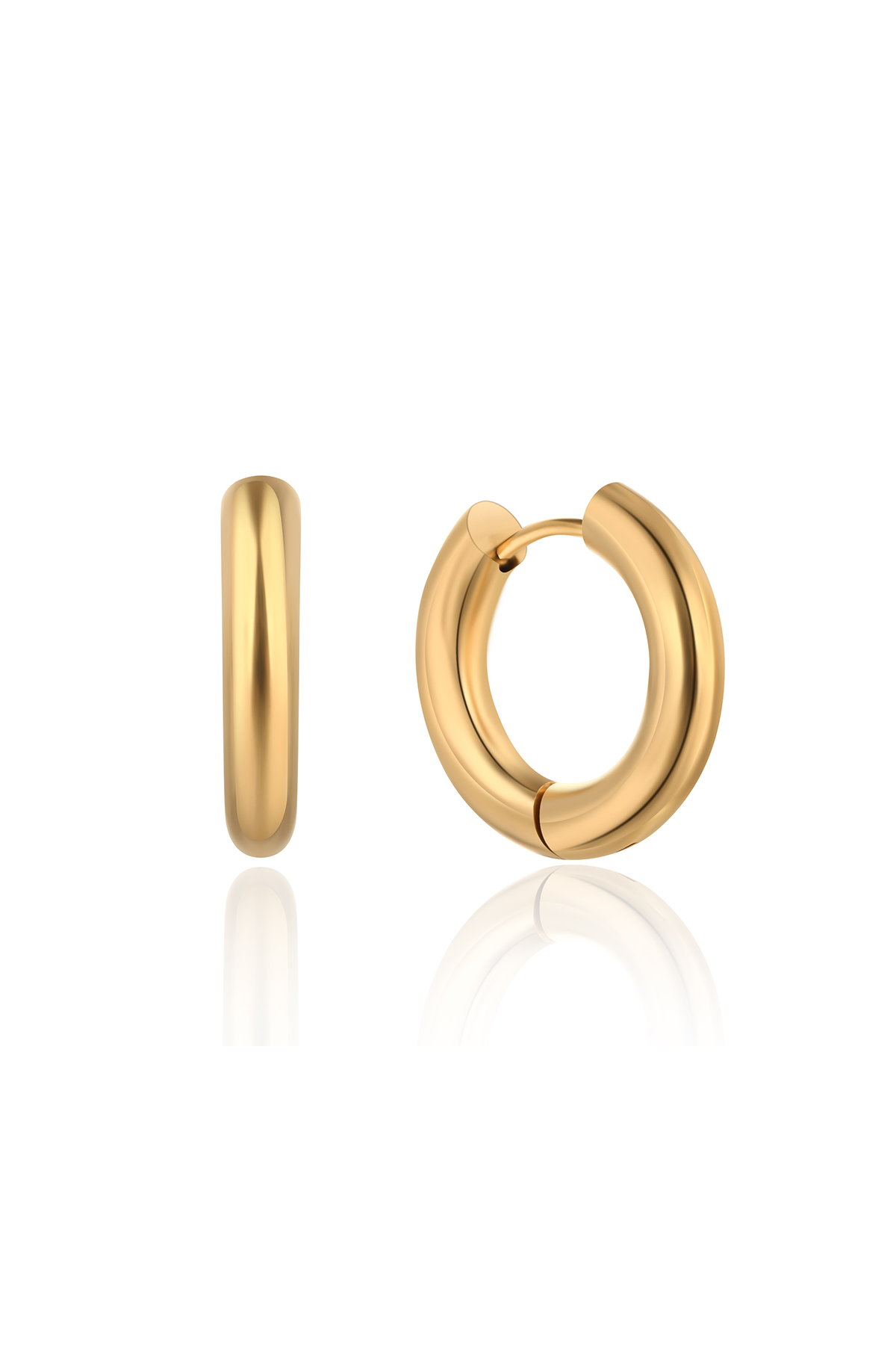 Simple hoop earrings, Gold - 25 mm