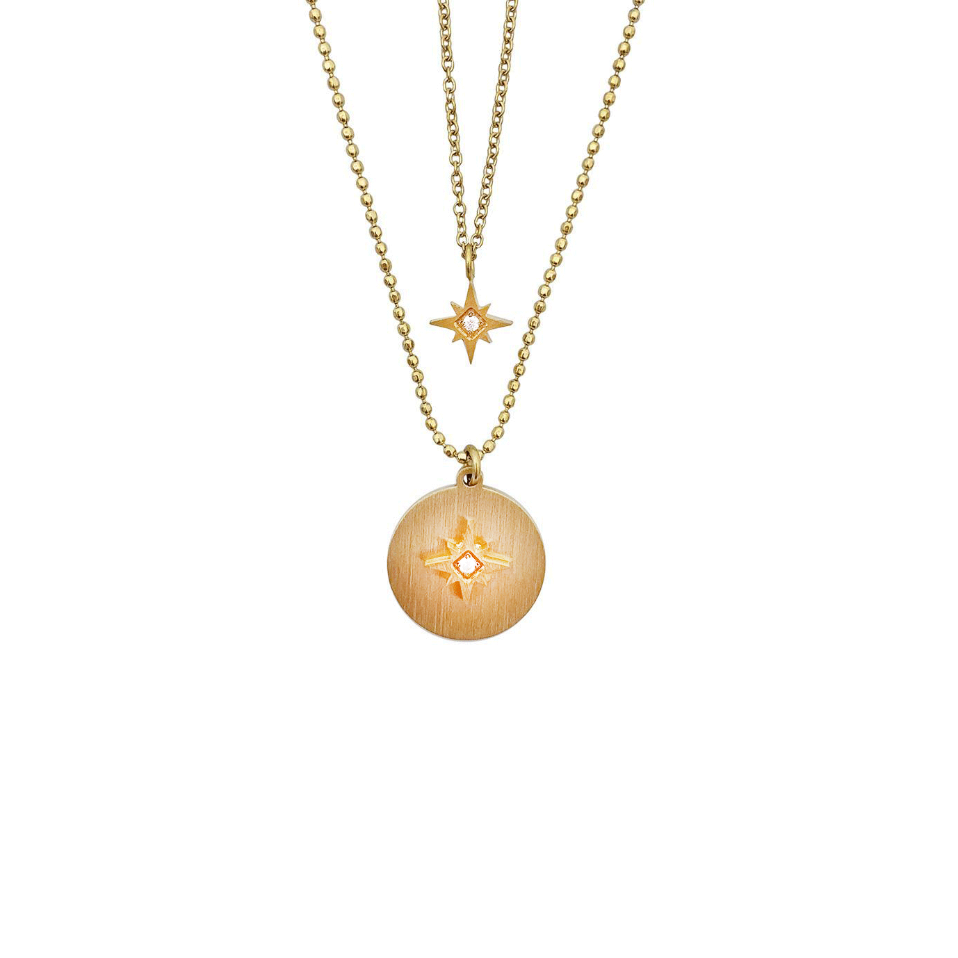 Signature - Star double chain necklace