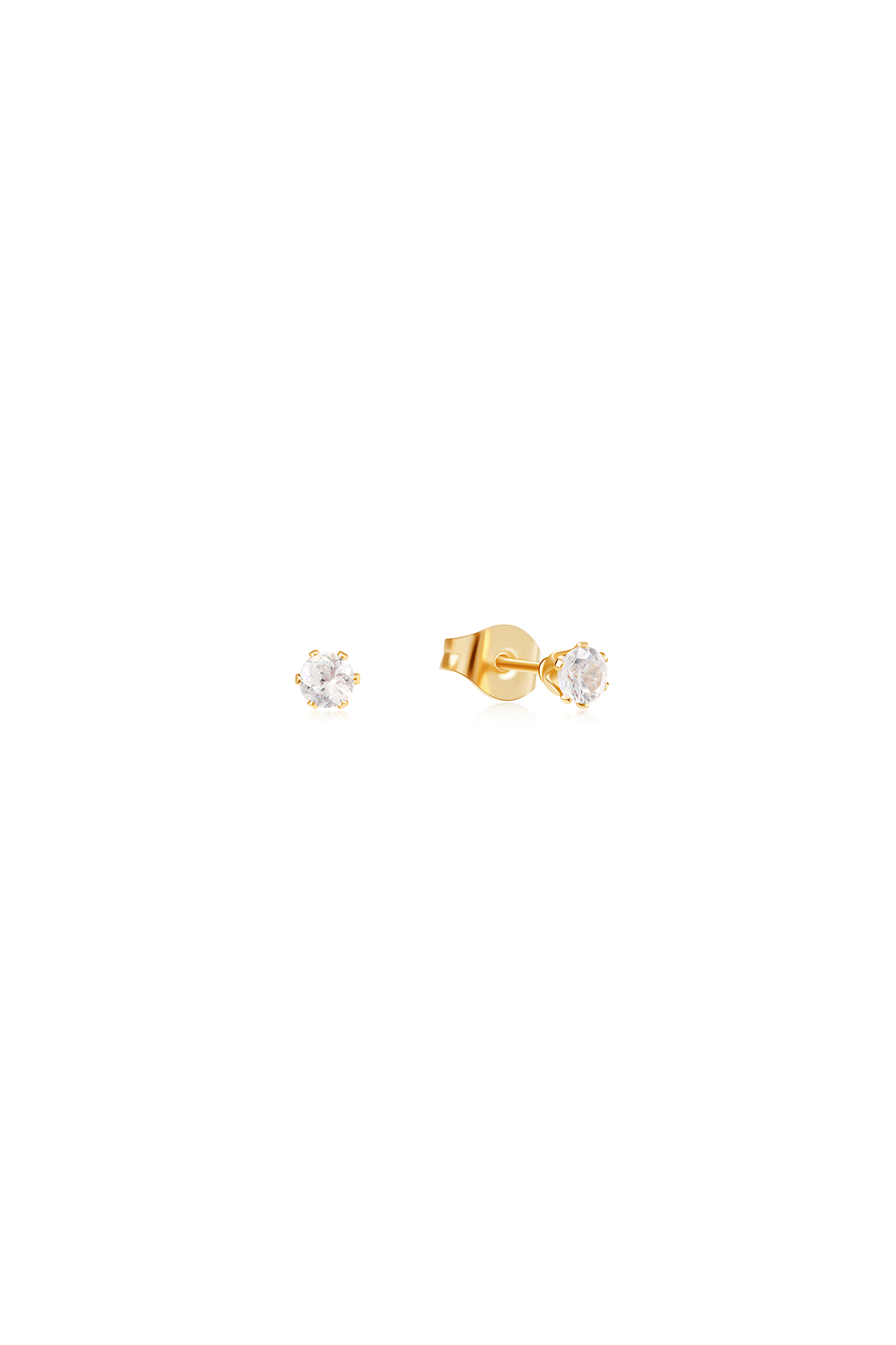 Simple stud earrings - Clear, 1 mm