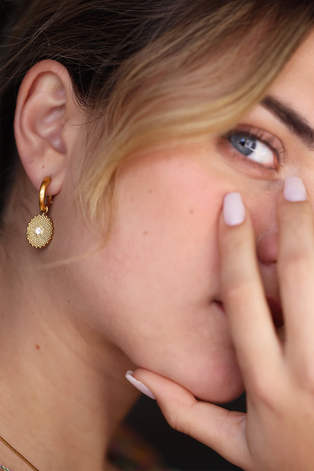 Sunshine zirconia earrings, Gold