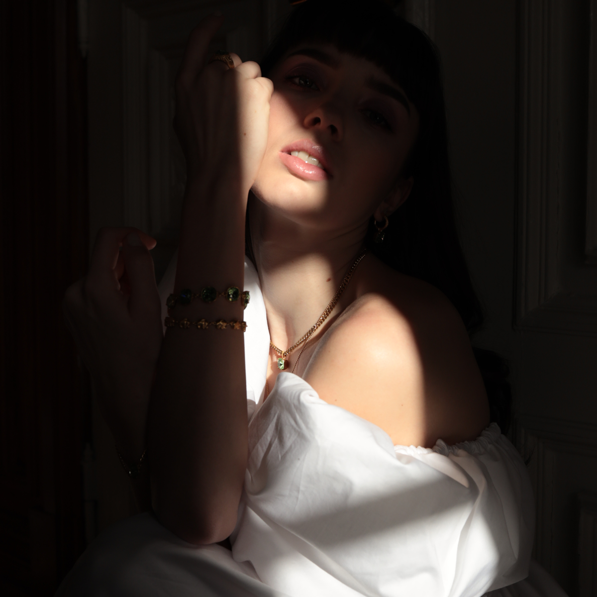 Carla Swarovski chain necklace - Peridot