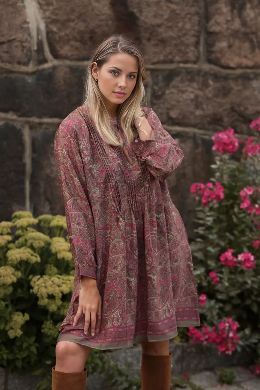 Silk dress, Pink