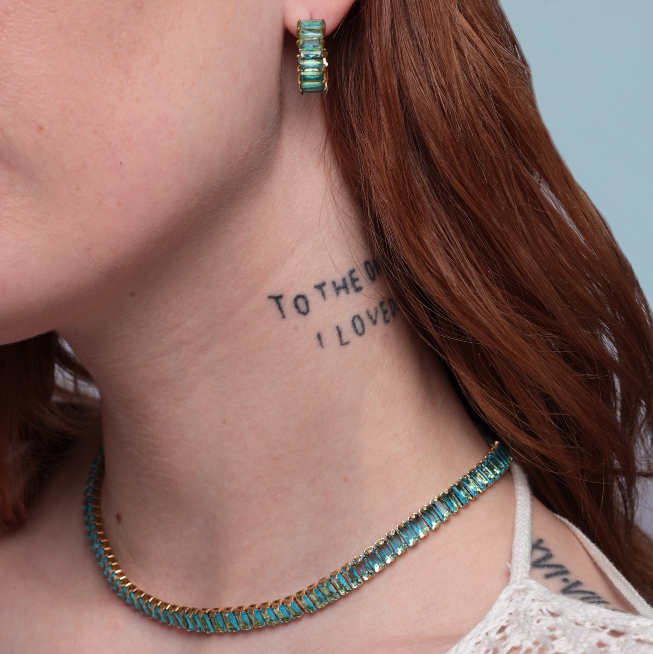 Haley Baguette earrings - Turquoise