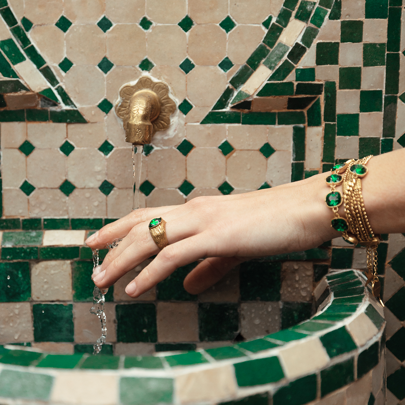 Carla Swarovski lux bracelet - Dark moss