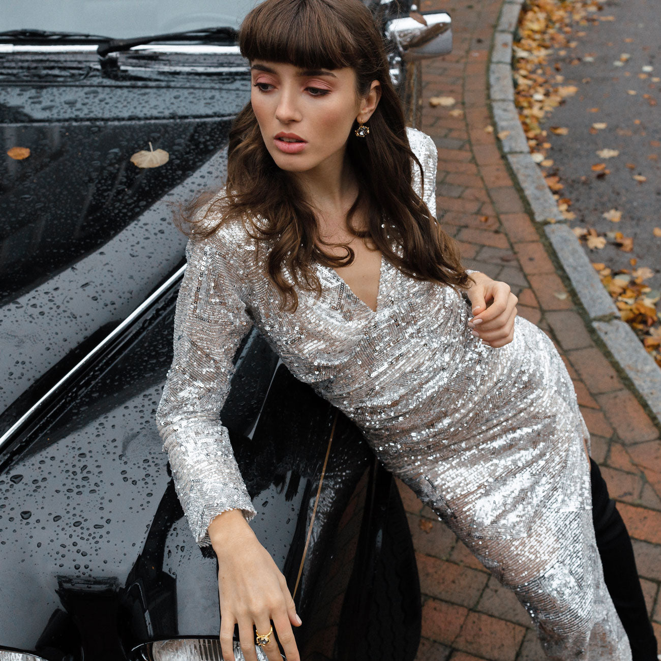 Ellie Swarovski earrings - Charcoal