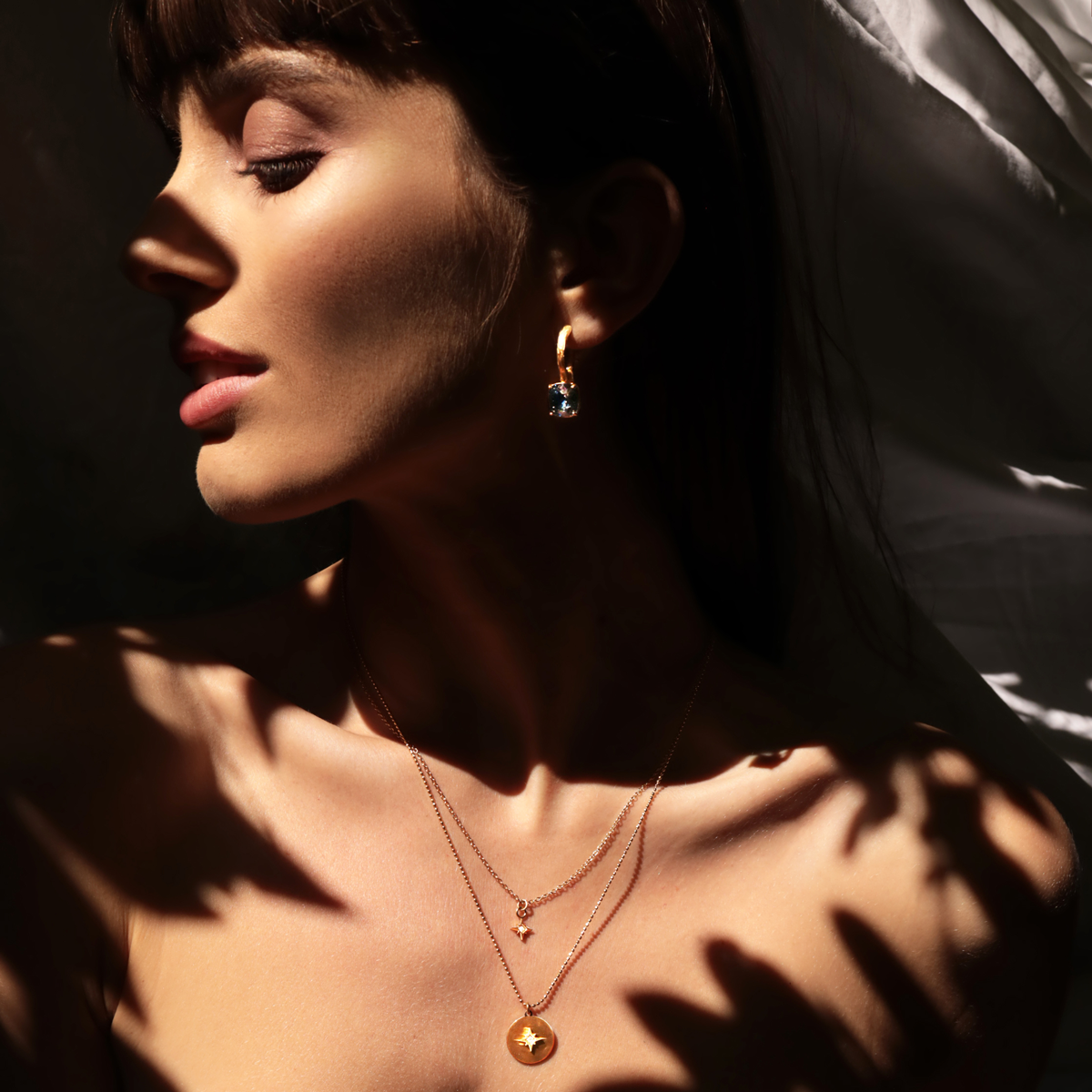 Carla Swarovski earrings - Denim blue