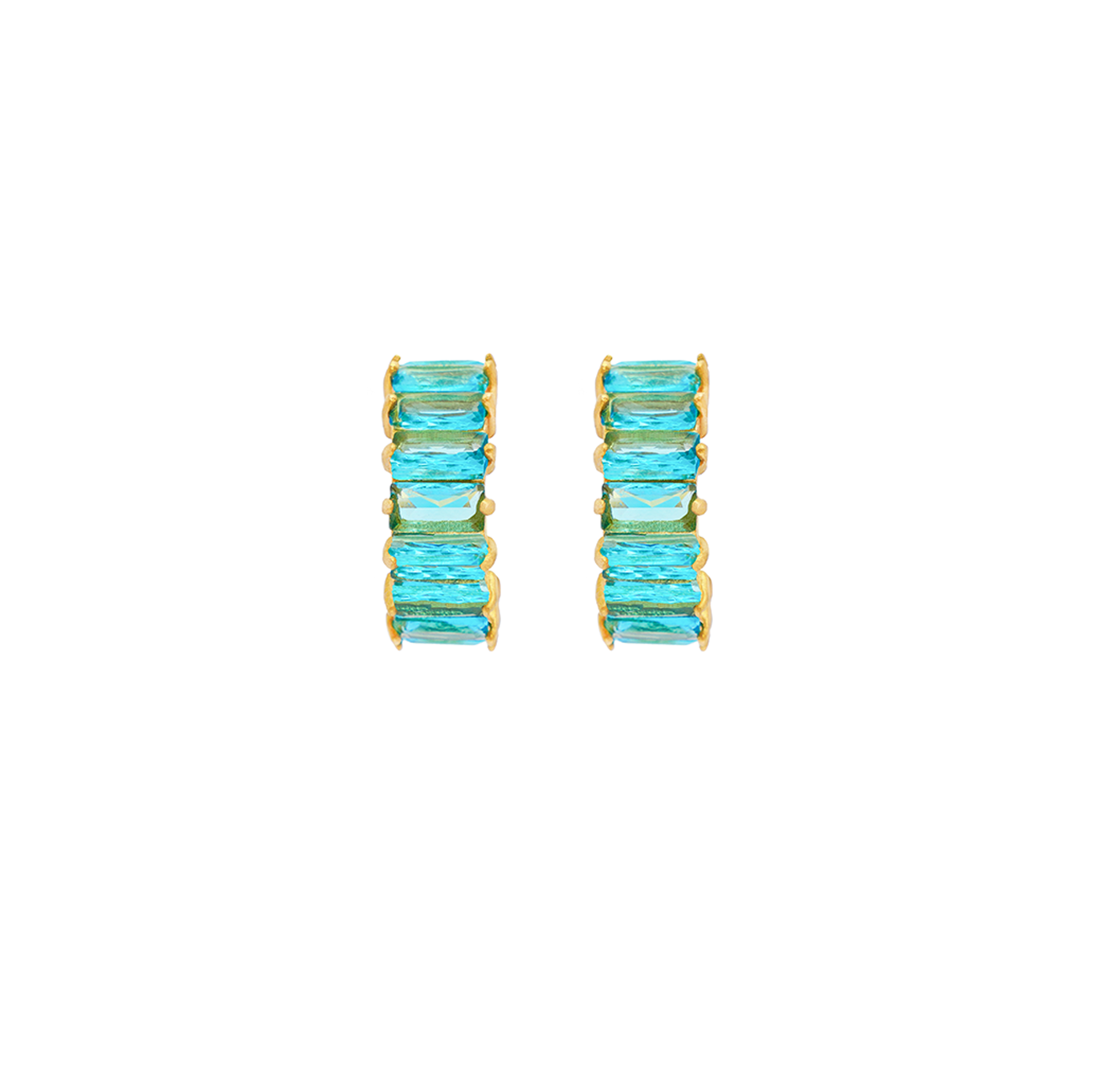 Haley Baguette earrings - Turquoise