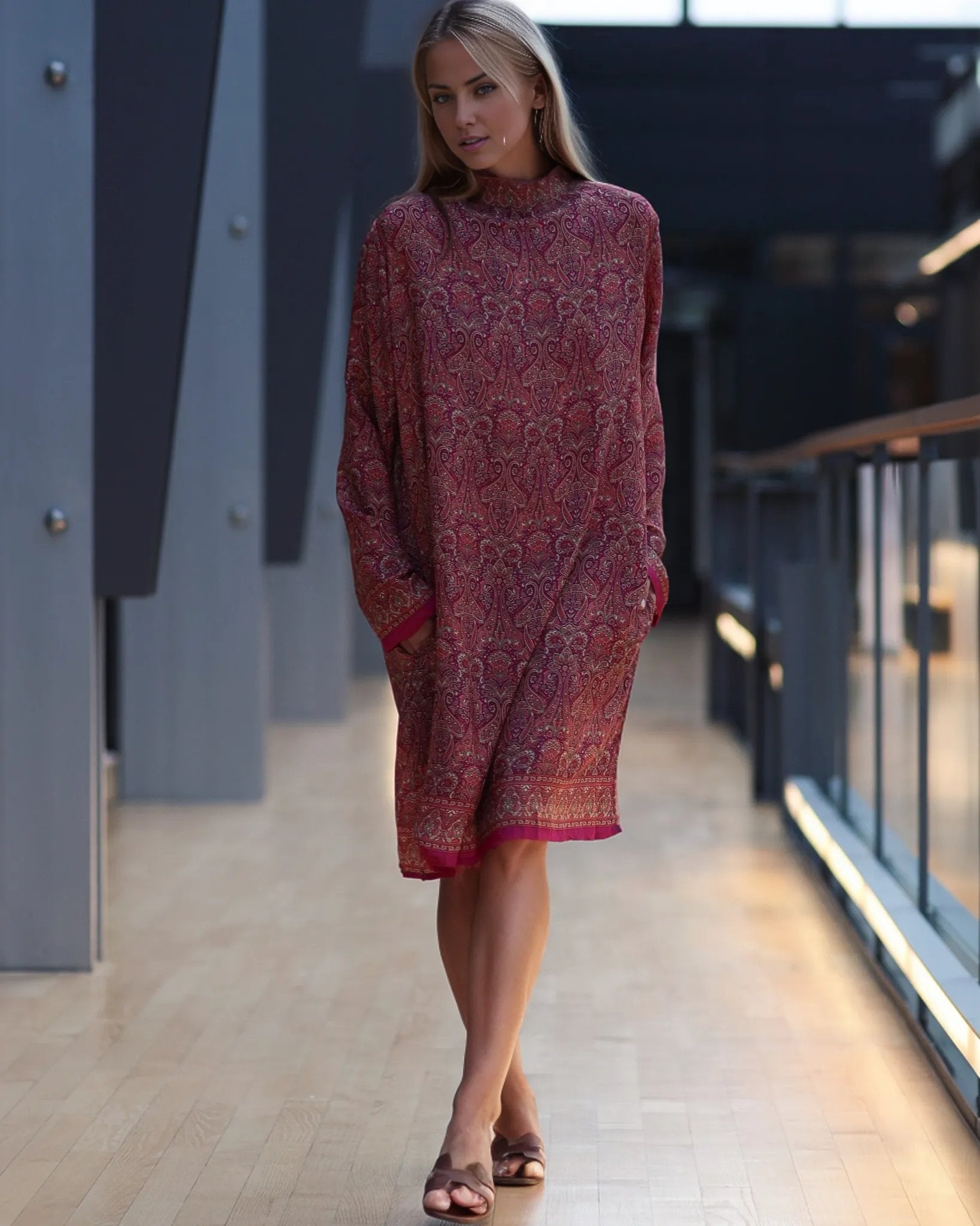 Milla Silkekjole - Cranberry red