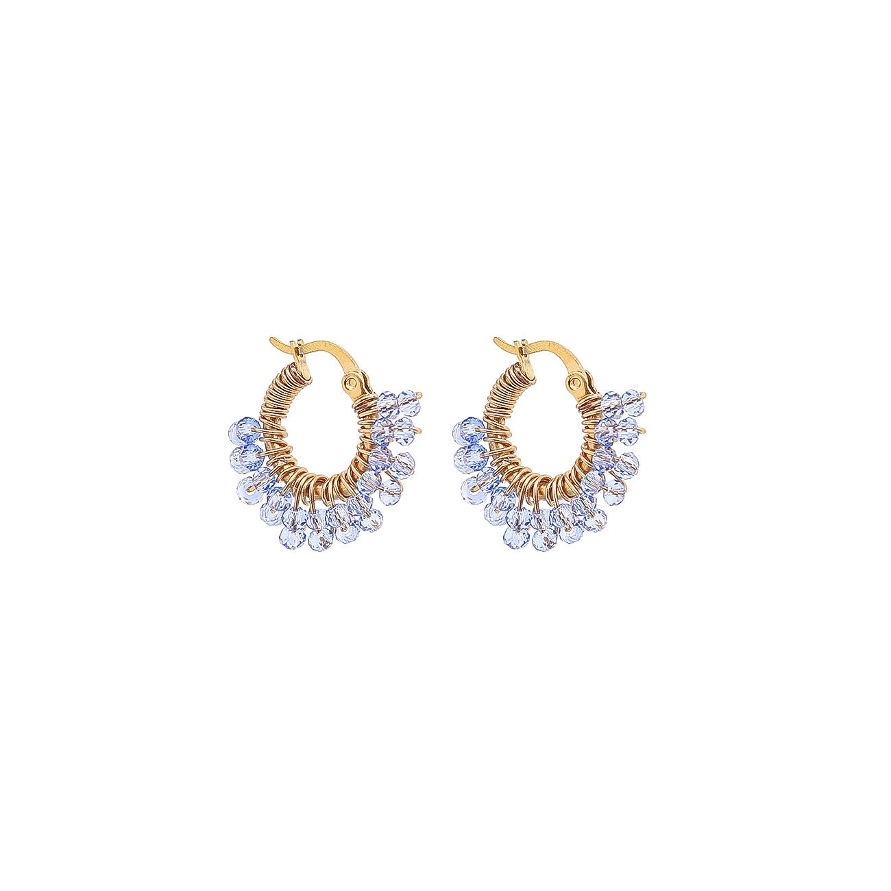 Tiny Glam loop earrings - Skye blue