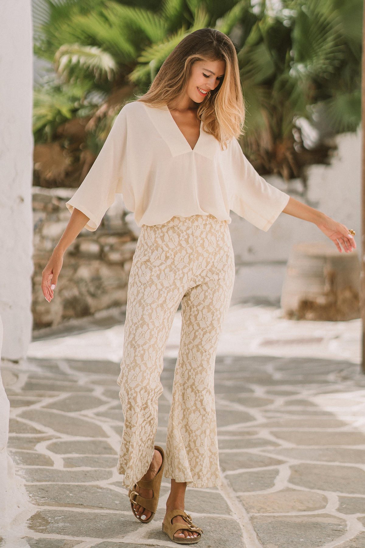 Golden flower pants