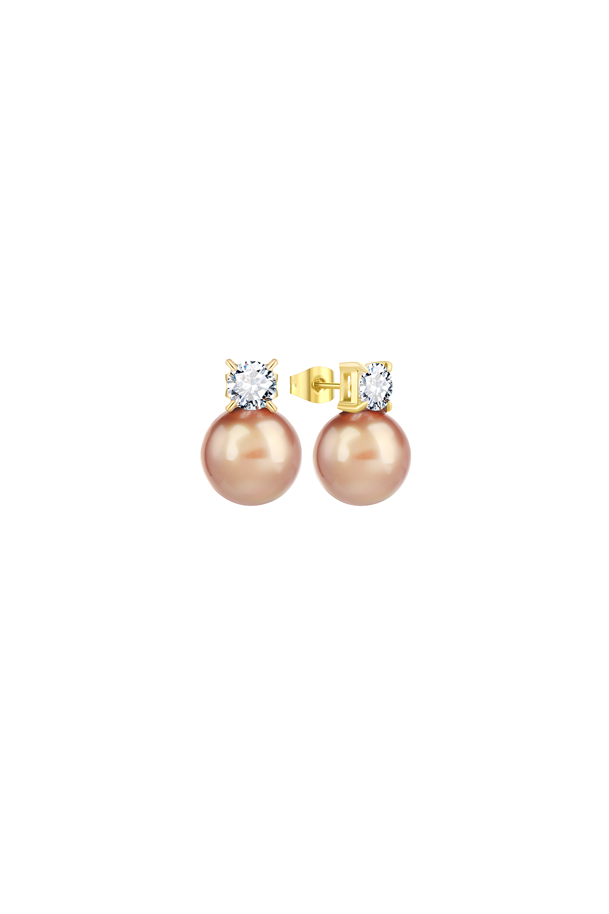 Alexandra pearl earrings, Nougat