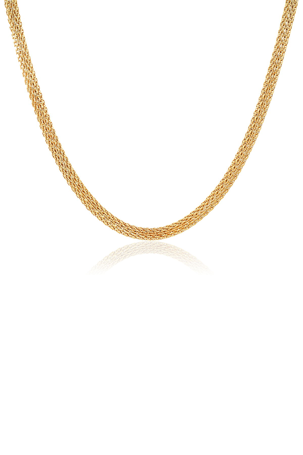 Cable necklace, gold - 5 mm