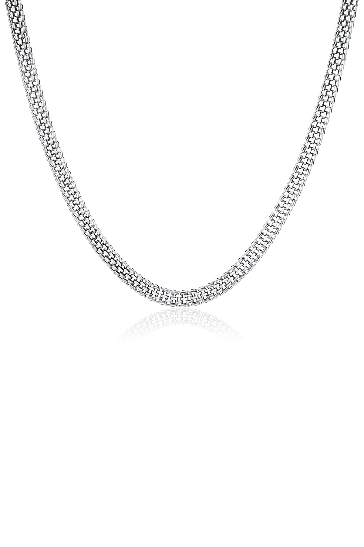 Cable necklace, silver - 5 mm