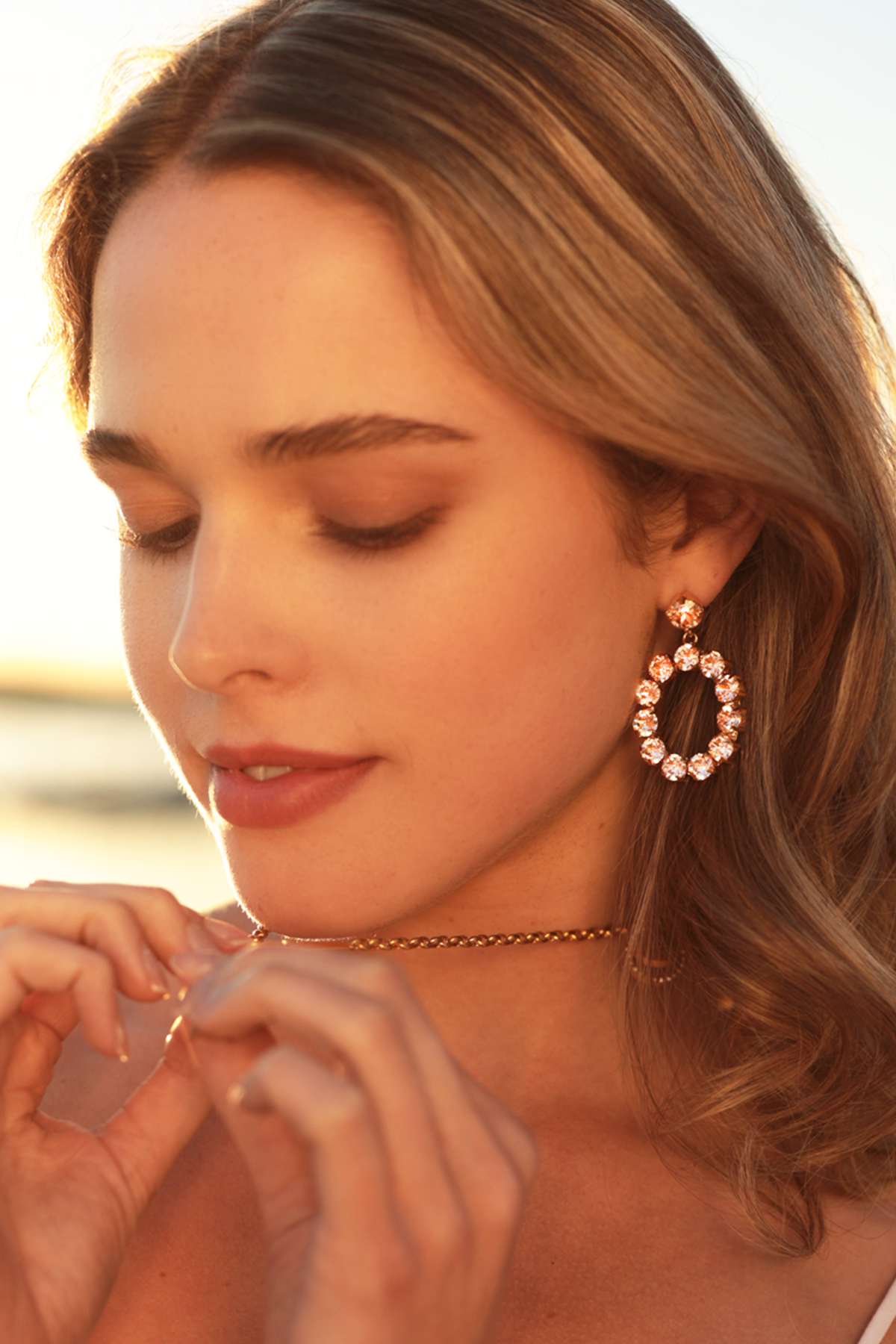 Camilla Swarovski earrings - Peach