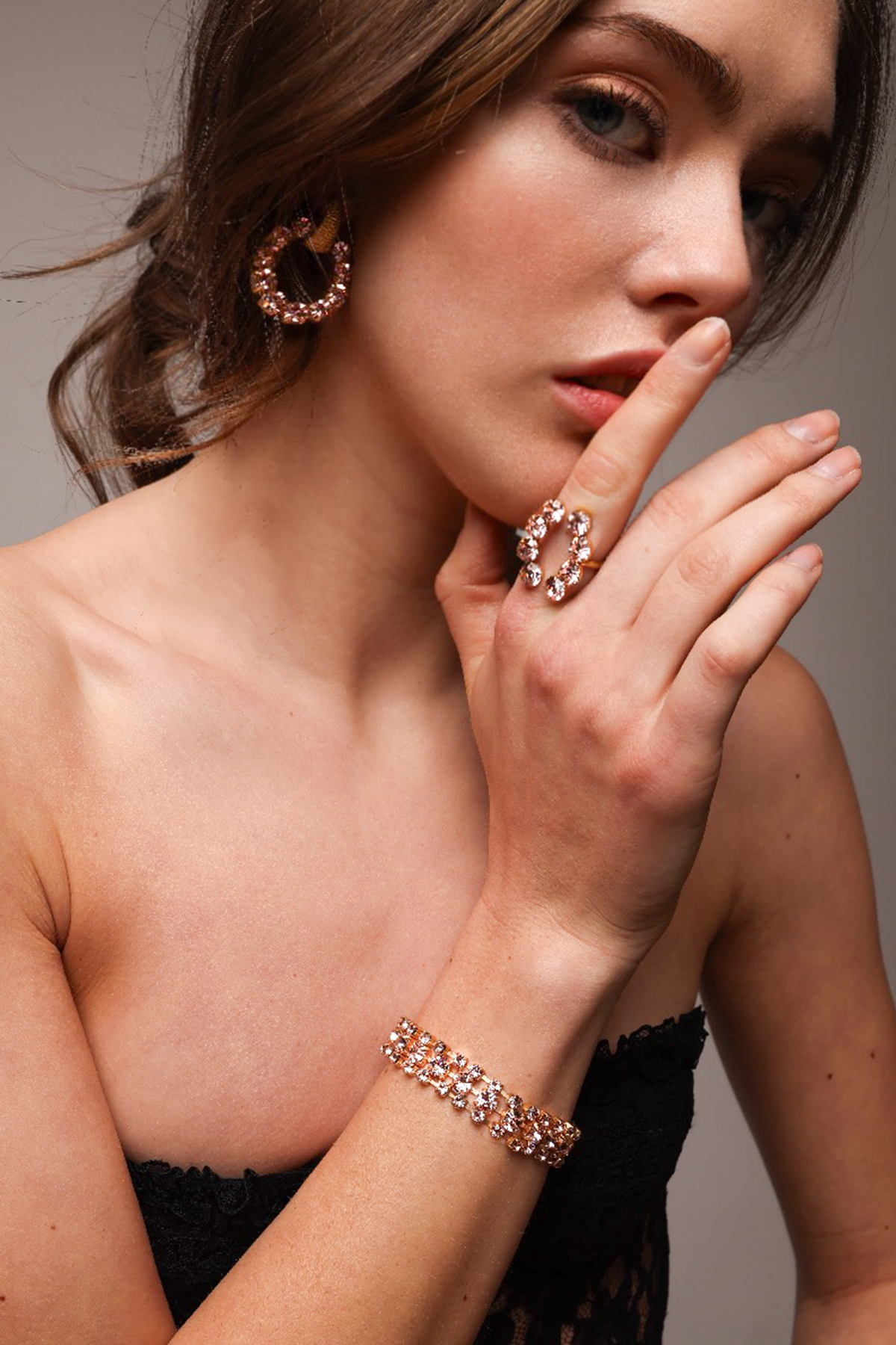 Carolina Swarovski lux bracelet - Vintage pink