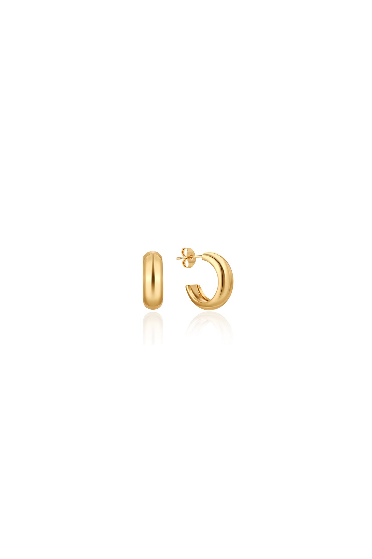 Charlie open hoop earrings, Gold -   14 mm