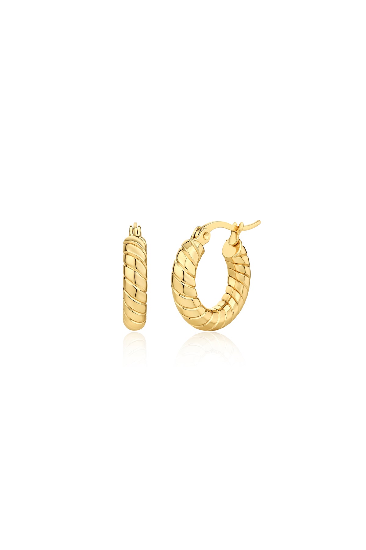 Christy twisted hoop earrings, Gold - 16 mm