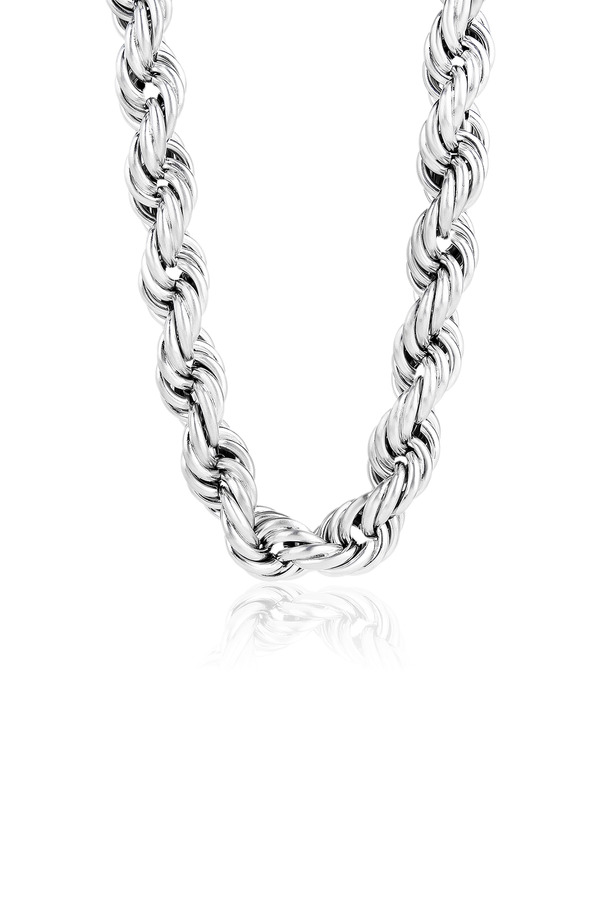 Chunky rope necklace, Silver