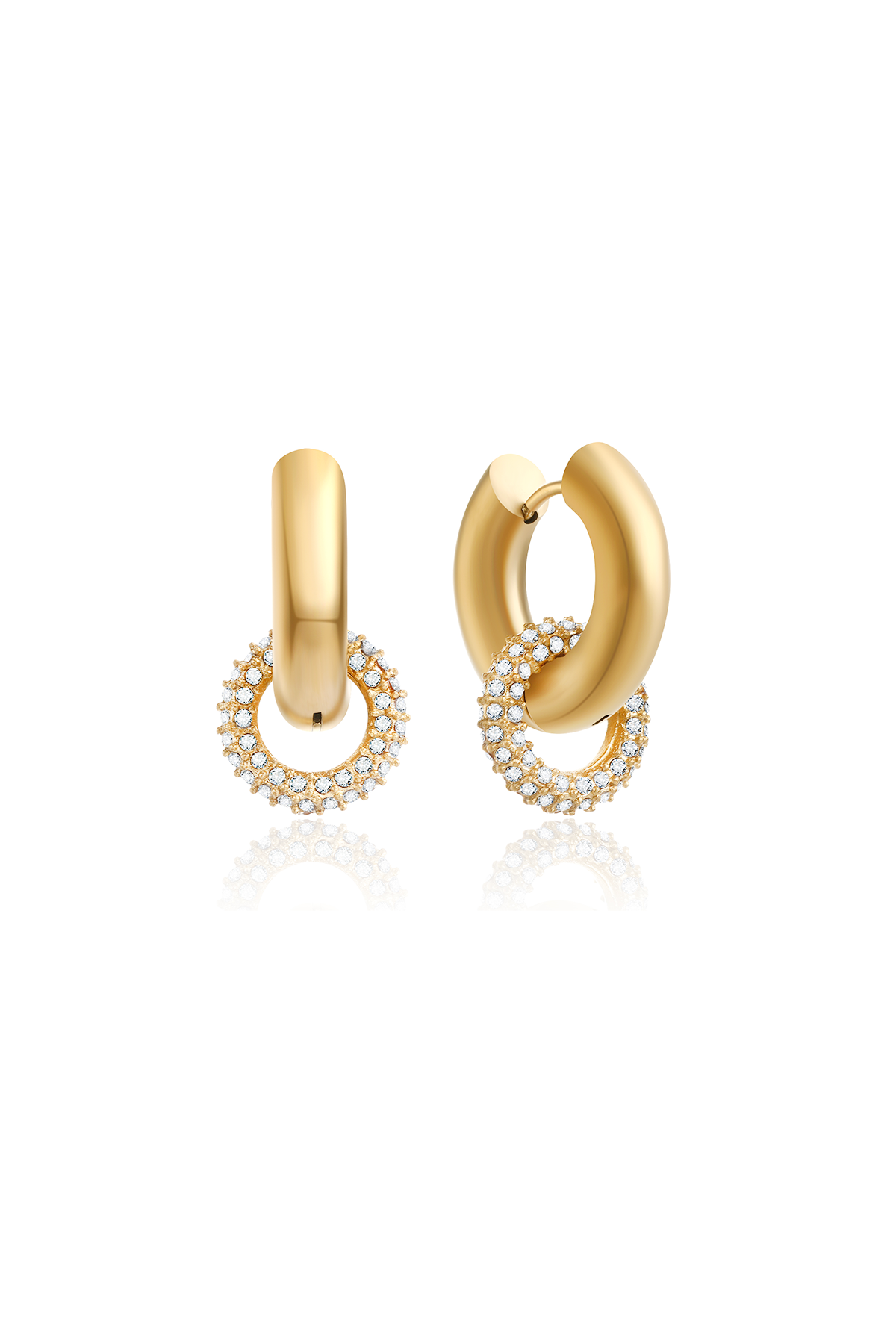 Jackie double hoop earrings, Gold