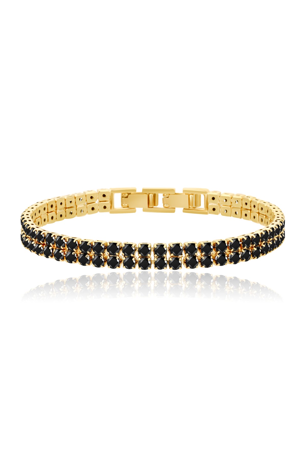 Tennis double bracelet, Black