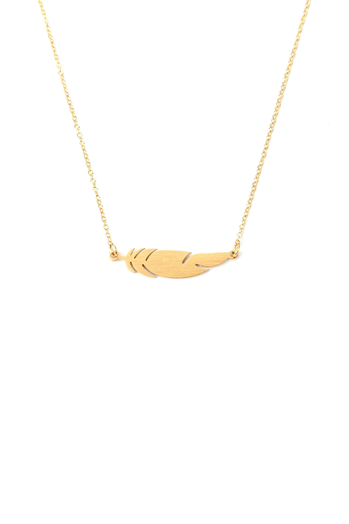 Feather necklace - Gold