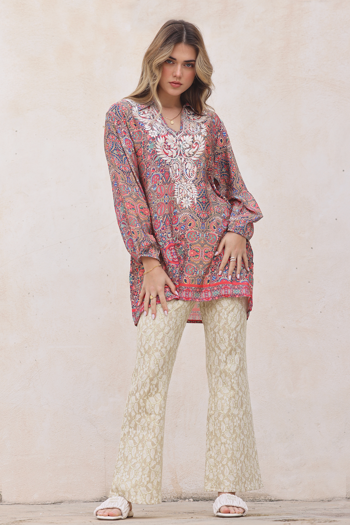Golden flower pants
