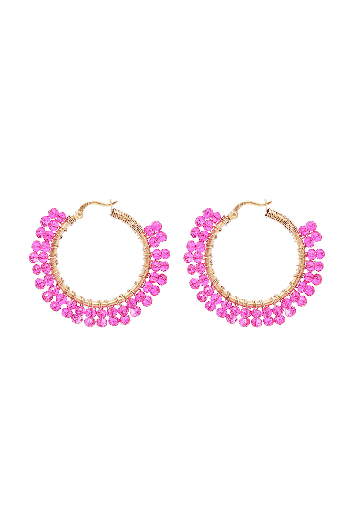 Medium Glam loop earrings - Fuchsia