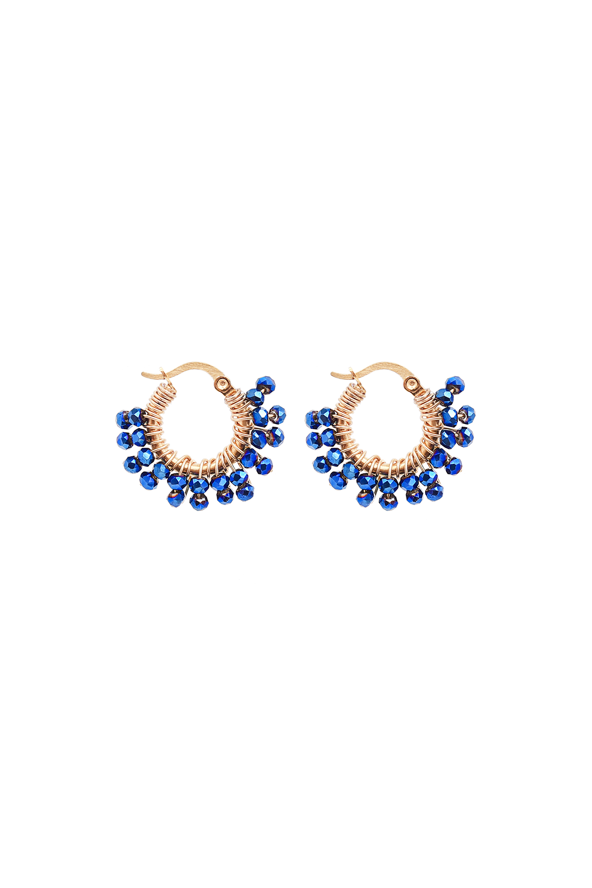 Tiny Glam loop earrings - Metallic blue