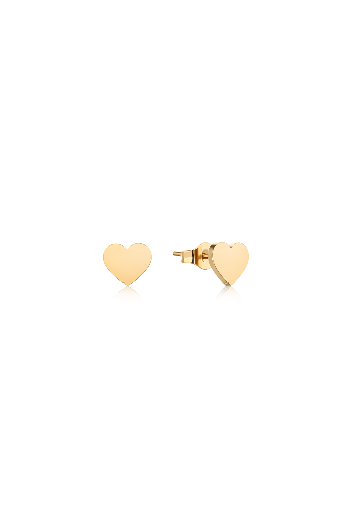 Heart  stud earrings- Gold
