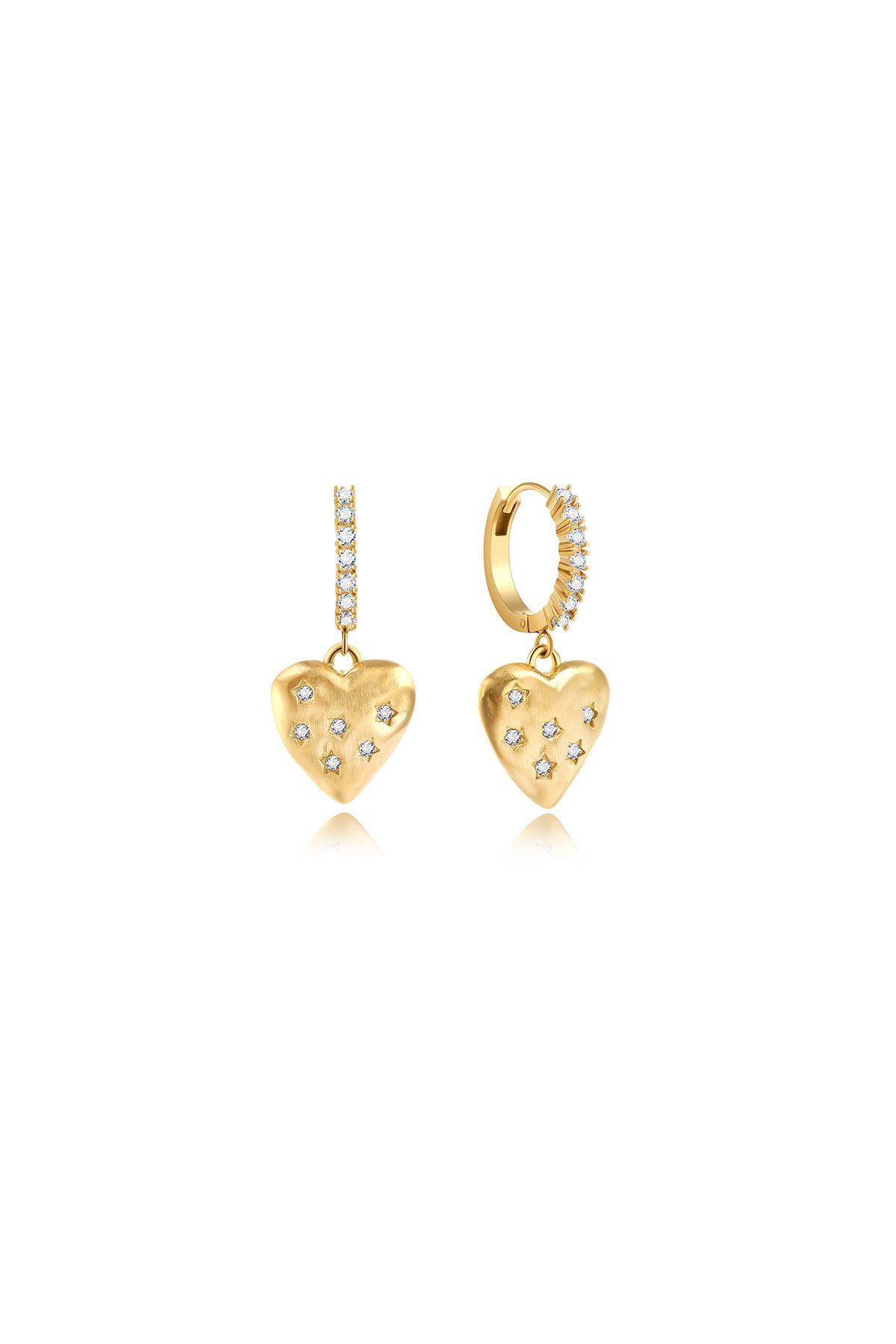 Heart zirconia earrings