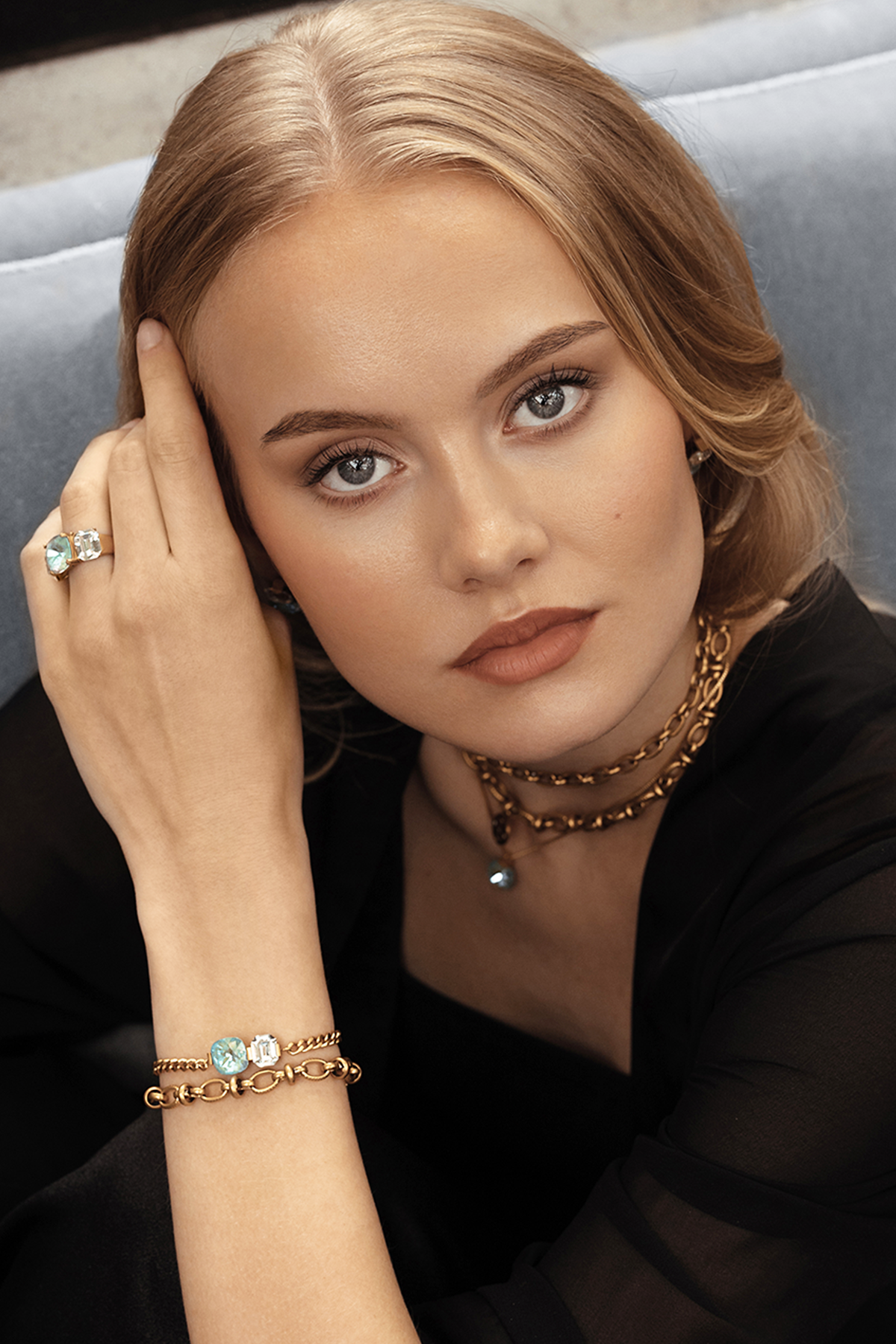Hermine Swarovski bracelet - Desert Sage