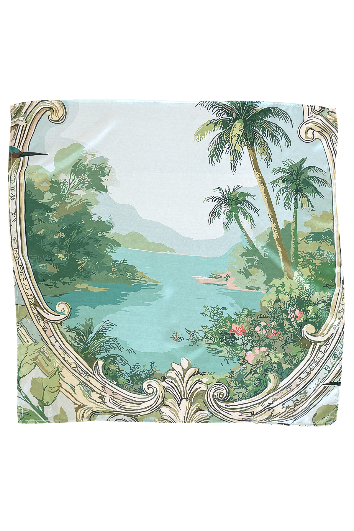 Silk scarf, 50x50 cm, Hummingbird