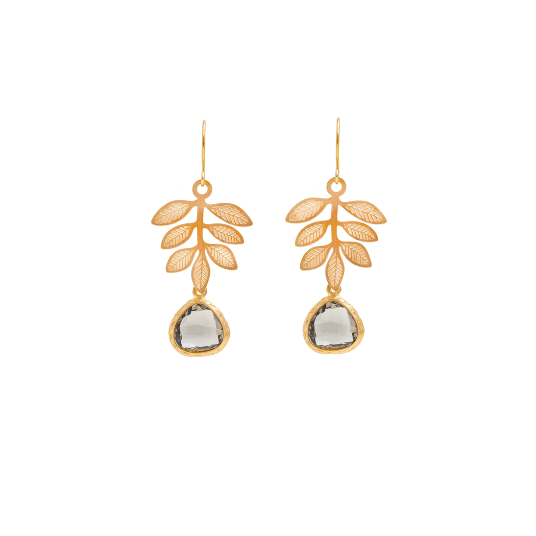 Paula floral earrings, Charcoal